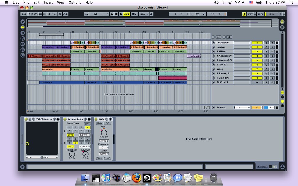 A music-production session open on a computer screen